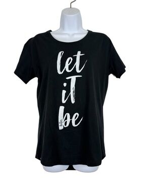 The Beatles Let It Be Graphic Tee Black Short Sleeve Band Shirt Women’s Size L